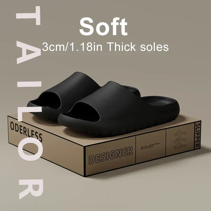 

Queeyhome/мужские тапочки, мягкие сандалии из ЭВА на толстой подошве, новые летние модные нескользящие домашние и уличные пляжные женские туфли