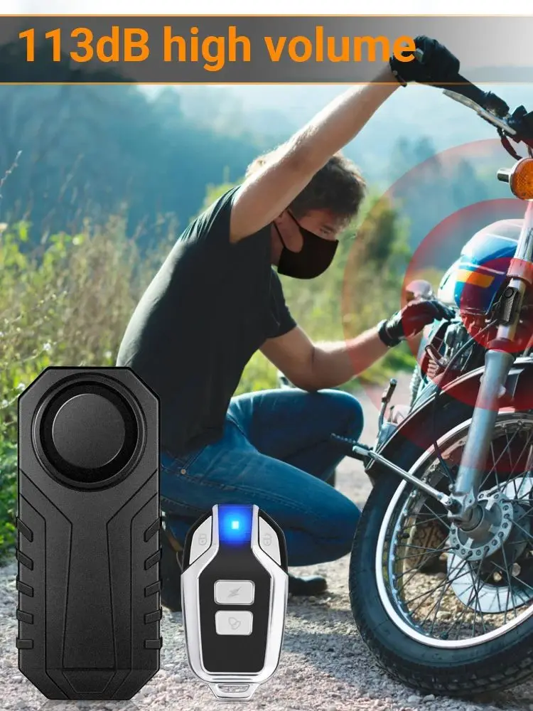 AliExpress Rockbye Wireless Bicycle Vibration Anti-theft Alarm IP55 Waterproof Motorcycle Alarm Remote Control Electric Car Alarm System