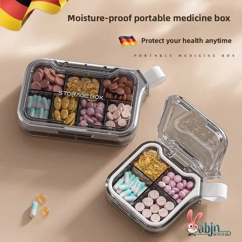 

Portable Small Large Capacity Seven-Day Medicine Box Tablet Drug Moisture-Proof Storage Box Family Organizer ABEYINUOR
