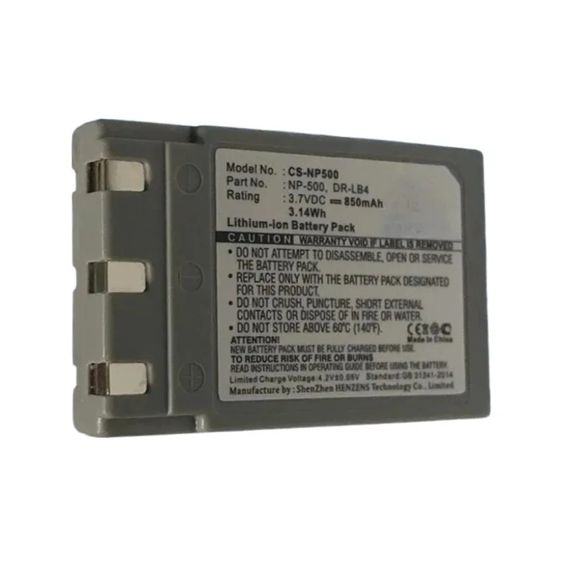 100% nueva batería de cámara NP500 de alta calidad 3,7 V 850mAh para MINOLTA DiMAGE G400 G500 G530 G600 KONICA DR-LB4 MINOLTA NP-500