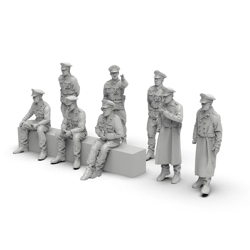 Figura en miniatura de resina de oficial alemán de la Segunda Guerra Mundial, escala 1/64, modelo blanco, modelo impreso en 3d, juguete sin montar y sin pintar