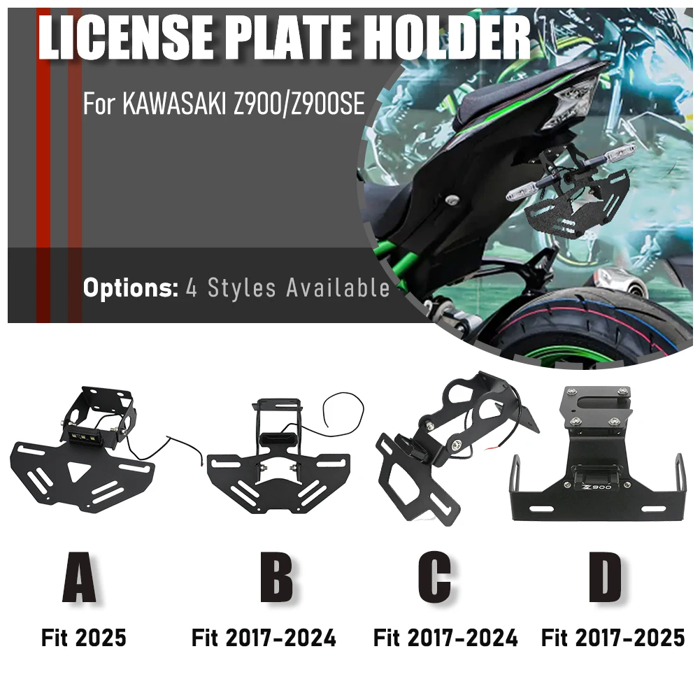 

For KAWASAKI Z900 Z900SE 25 License Plate Mount Holder Accessories Motorcycle Fender Eliminator Tail Number Plate Brack Z 900 SE