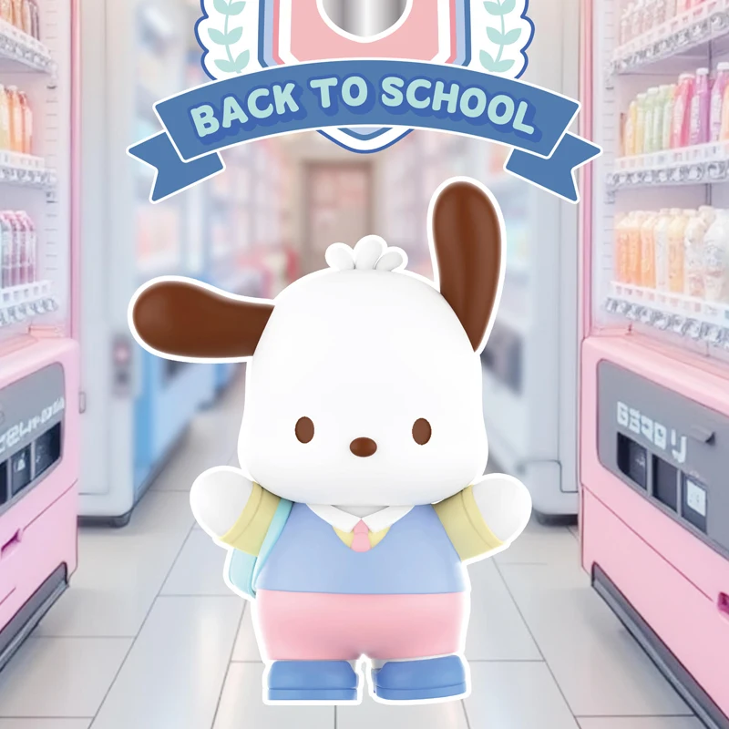 Sanrio Familie zurück zur Schule Blindbox Kulomi Melo Tipacha Hund Zimt Hund Puppe Figur Mädchen Geschenk Ornament