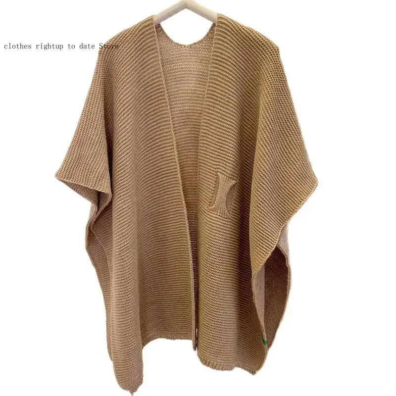 Xale de malha feminino, capa quente, cachecol casual, moda, outono e inverno
