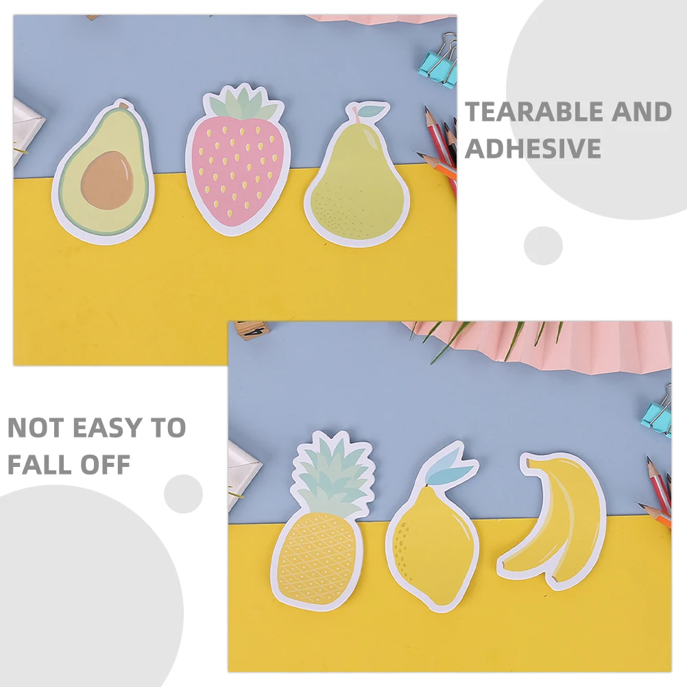 6 шт. съемные фруктовые клейкие декоративные милые блокноты для заметок забавные офисные домашние школьные милые фрукты