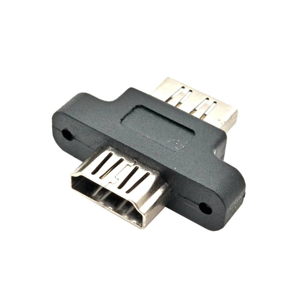 HDMI female to female with screw hole straight through short computer chassis panel connector HDMI adapter