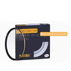 NiSi coated copper frame UNC UV mirror black gold dual color 67mm 77mm 52/58/72/82mm micro SLR camera UV filter