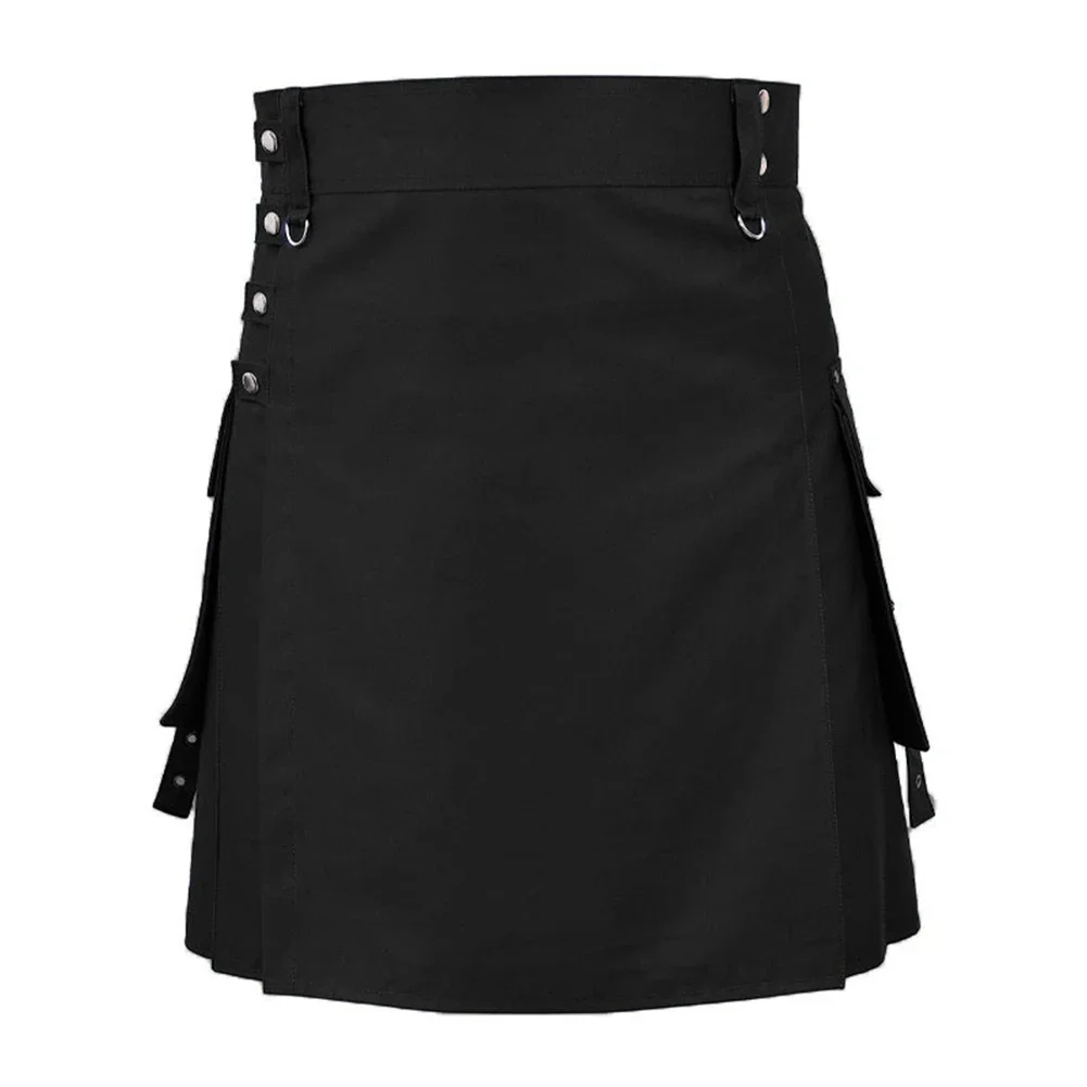 Schotse Festival Mannen Kilt Traditionele Highland Jurk Middeleeuwse Rok Effen Kleur Mode Gothic Punk Geplooide Rok Klassieker