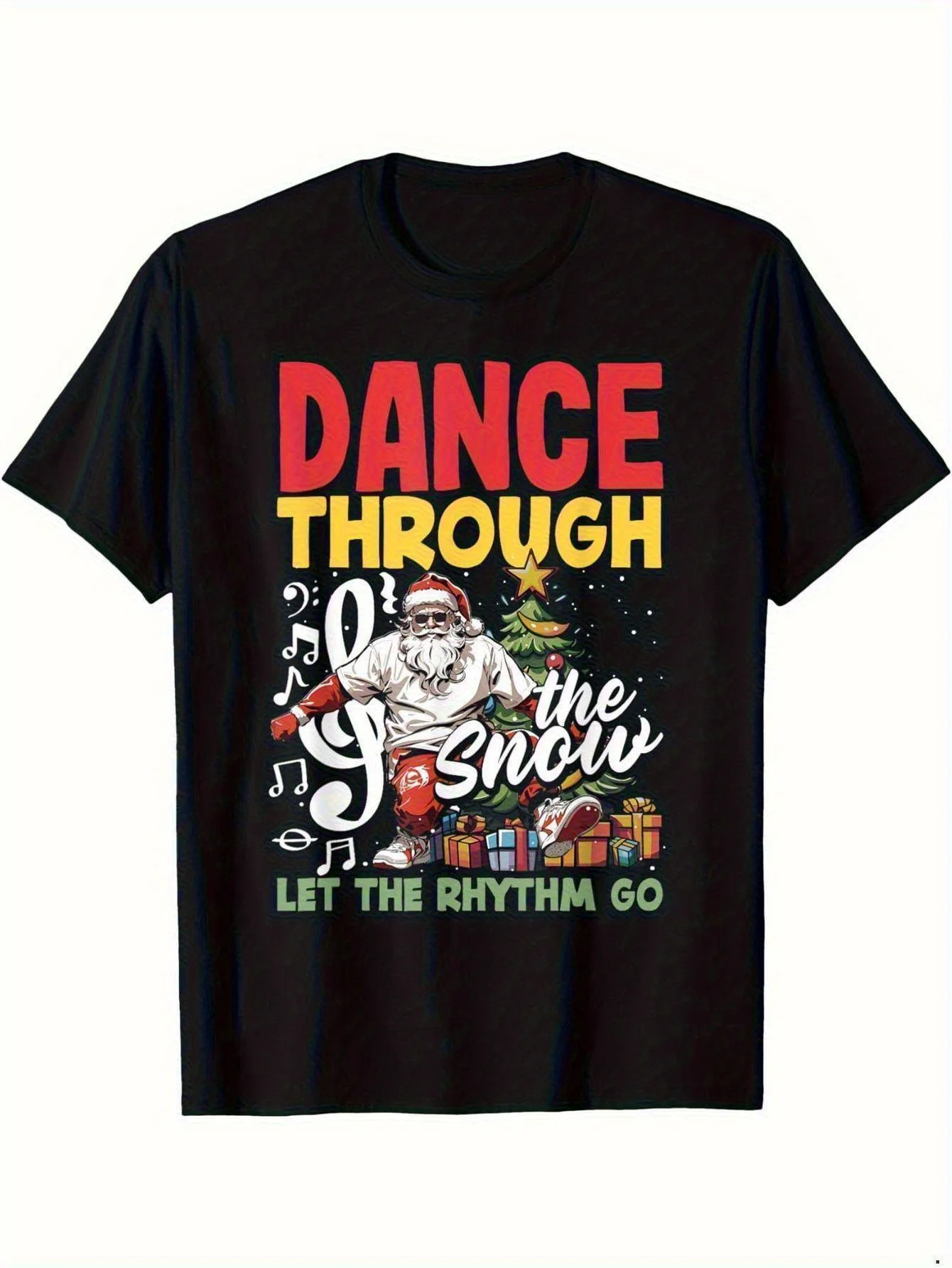 

Футболка с рождественским шаром Санта-Клаус DJ Breakdance Dancing in The Snow с принтом Мужская футболка с короткими рукавами