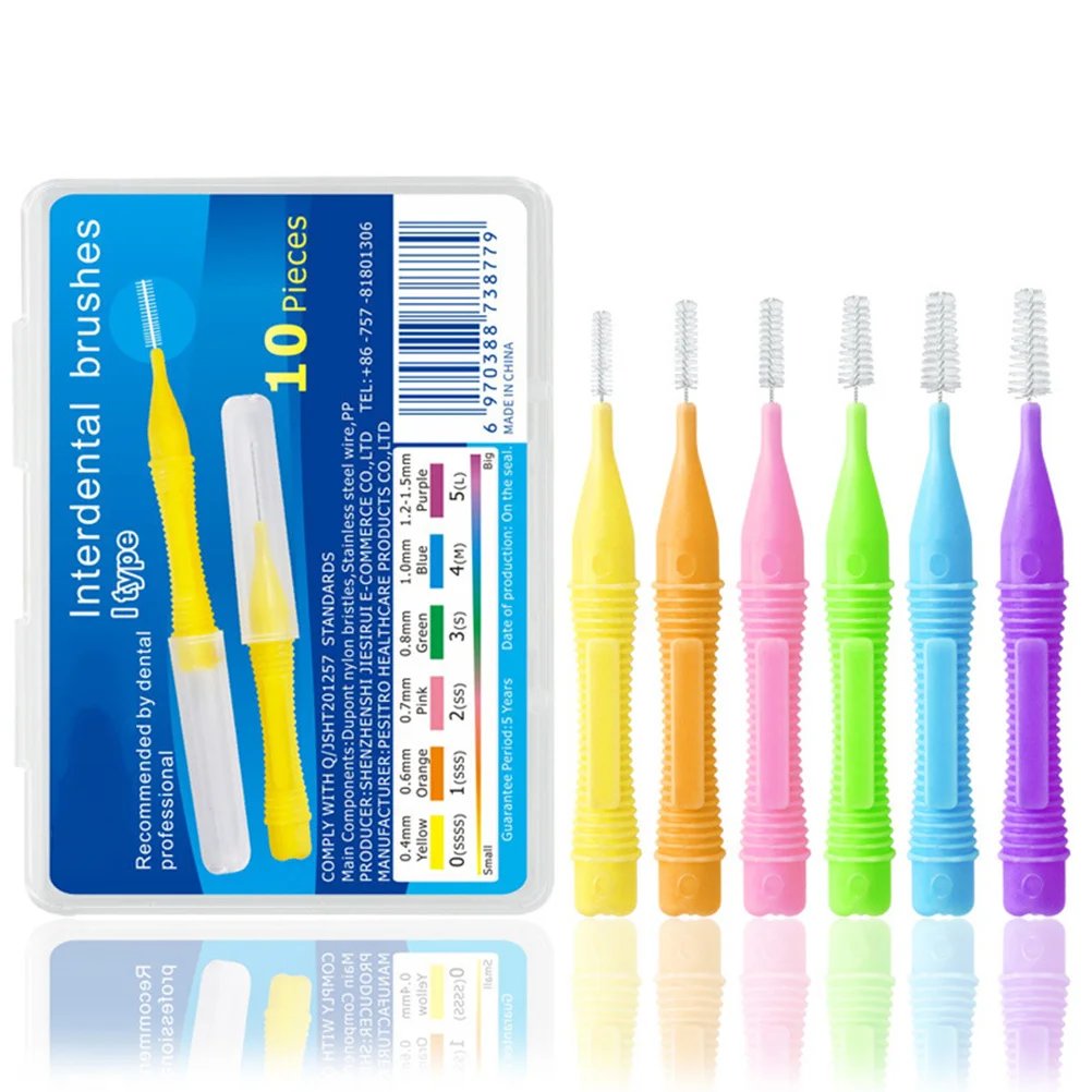 

10pcs Interdental Brushes For Teeth Cleaning Portable Oral Care Tool To Remove Food Debris Between Teeth Floss Brush