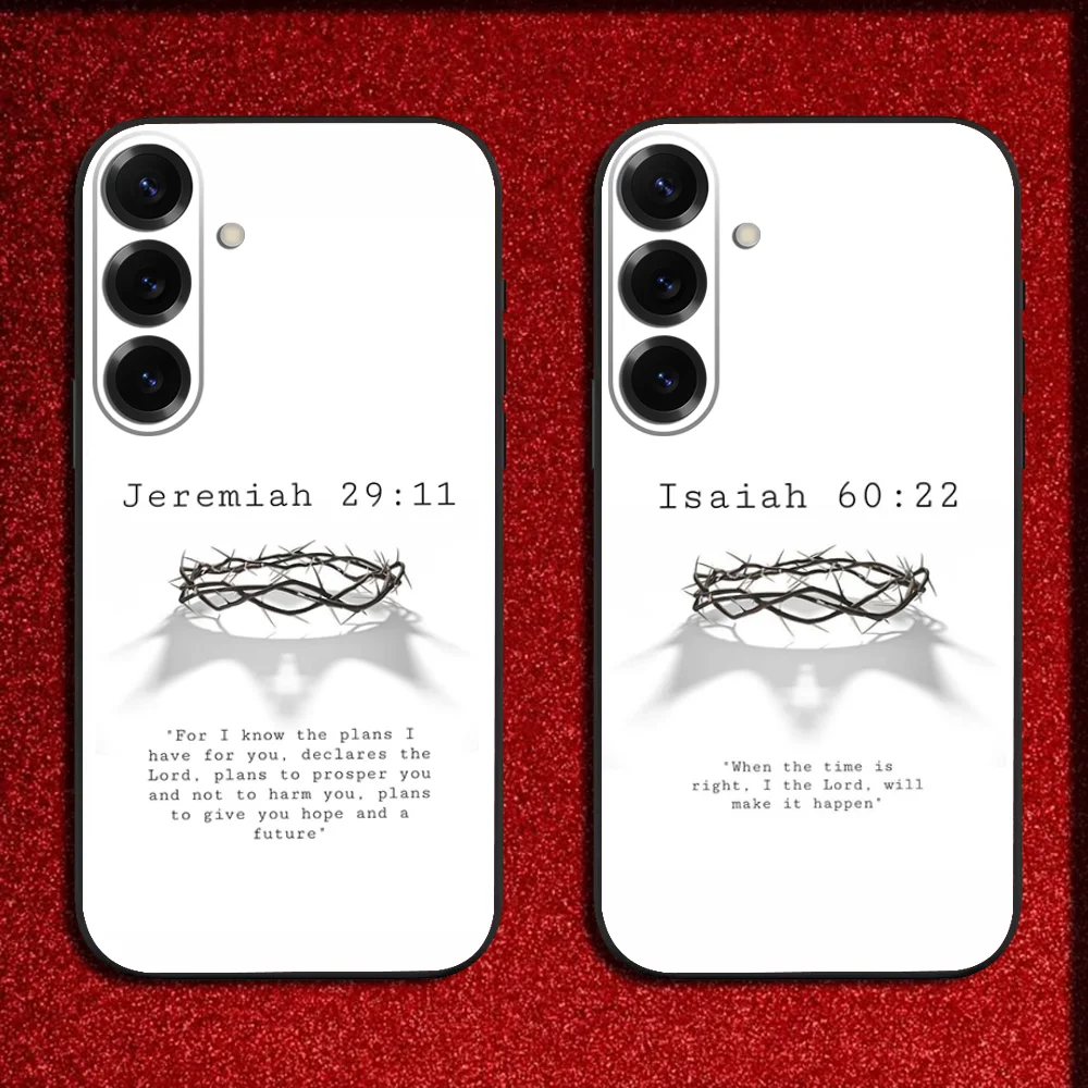 

Isaiah Jeremiah Psalm Jesus Bible Phone Case For Samsung S25,S24,S21,S22,S23,S30,Ultra,S20,Plus,Fe,Lite,Note,10,9,5G Black Cover
