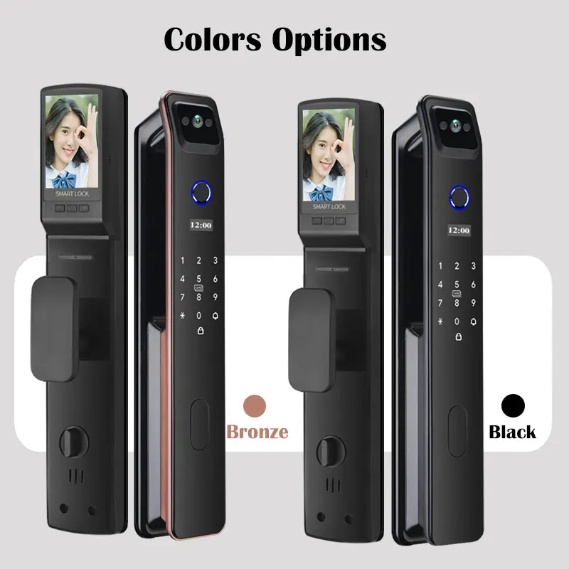 Imagem -06 - Impermeável Biométrico Fingerprint Face Recognition Smart Door Lock Tela da Câmera Wi-fi App Desbloqueio Remoto Código Chave Nfc c