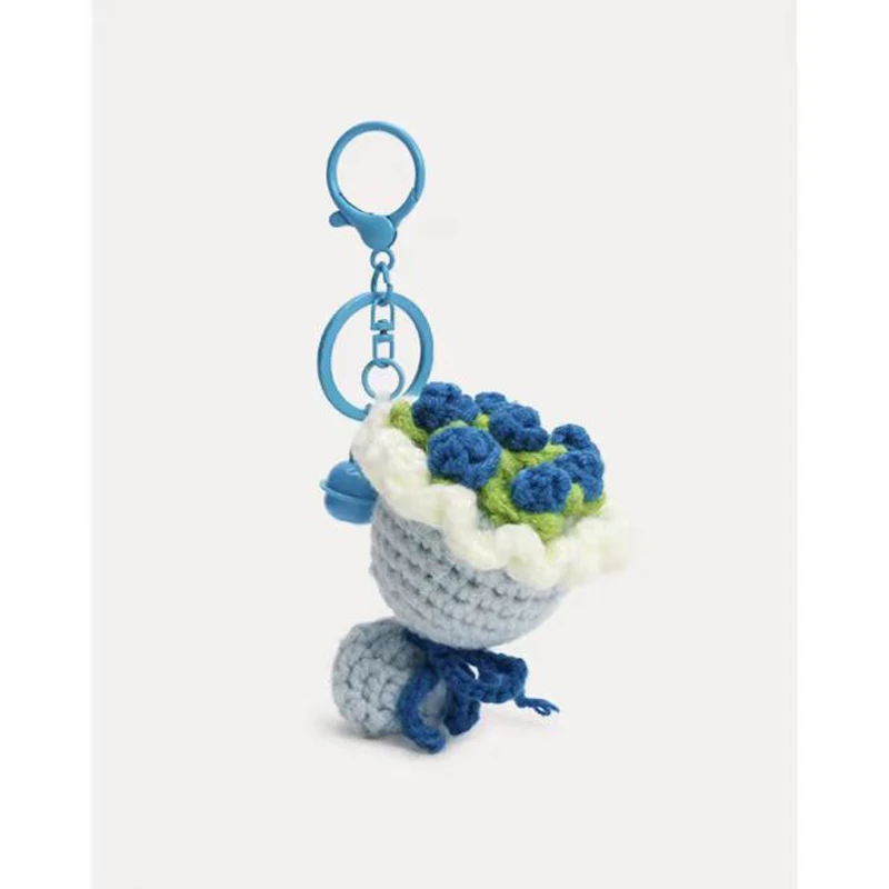 Women's Bag Pendants Hand Multifunctional Mini Cute Kawaii Keychains Girl Versatile Bag Accessories Woven Rose Sweet Fashionable