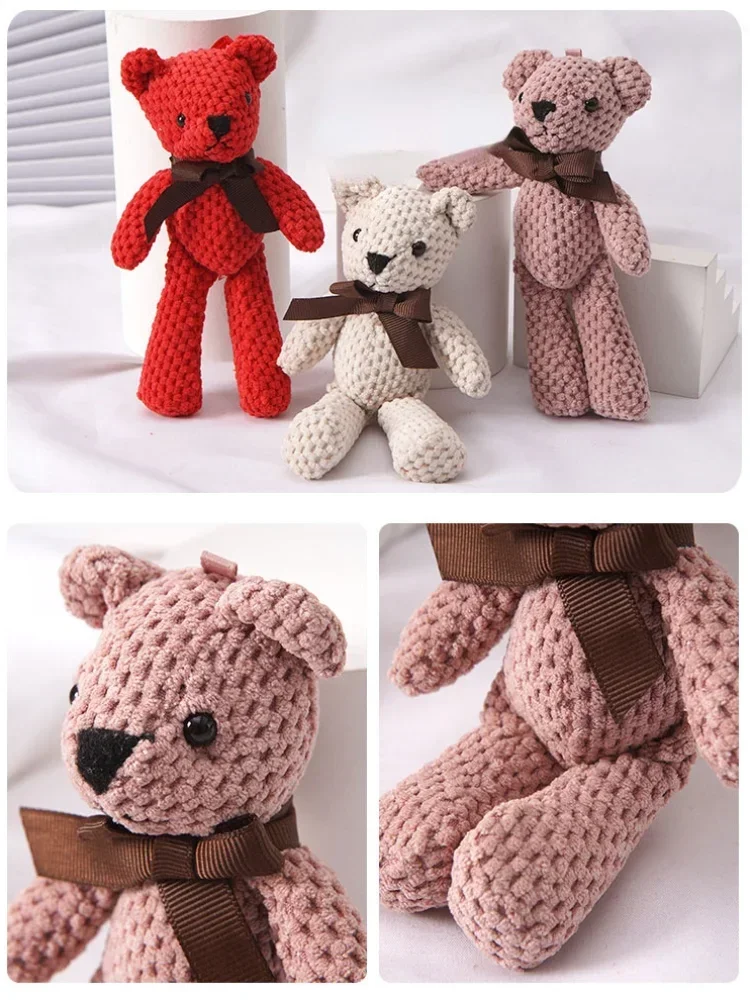 Urso De Pelúcia Brinquedos Para O Bebê, Vestido Bonito, Pingente Chave, Animais Bonecas De Pelúcia, Presentes De Aniversário, Decoração De Festa De Casamento, 16cm