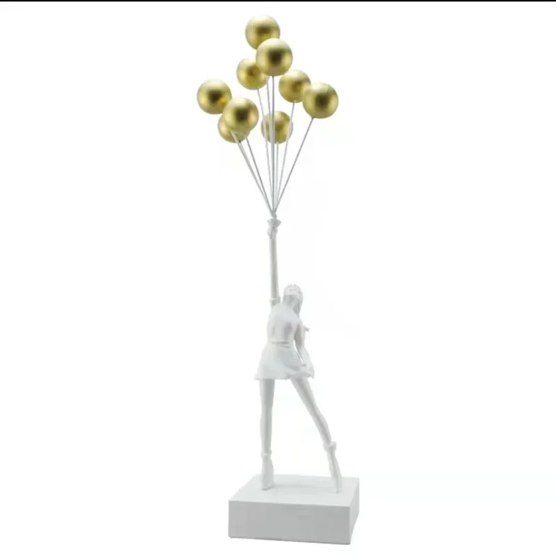 

All-in-One Easy B Luxurious Banksy Balloon Girl Statue, Resin Art Sculpture Home Decor Christmas Gift​