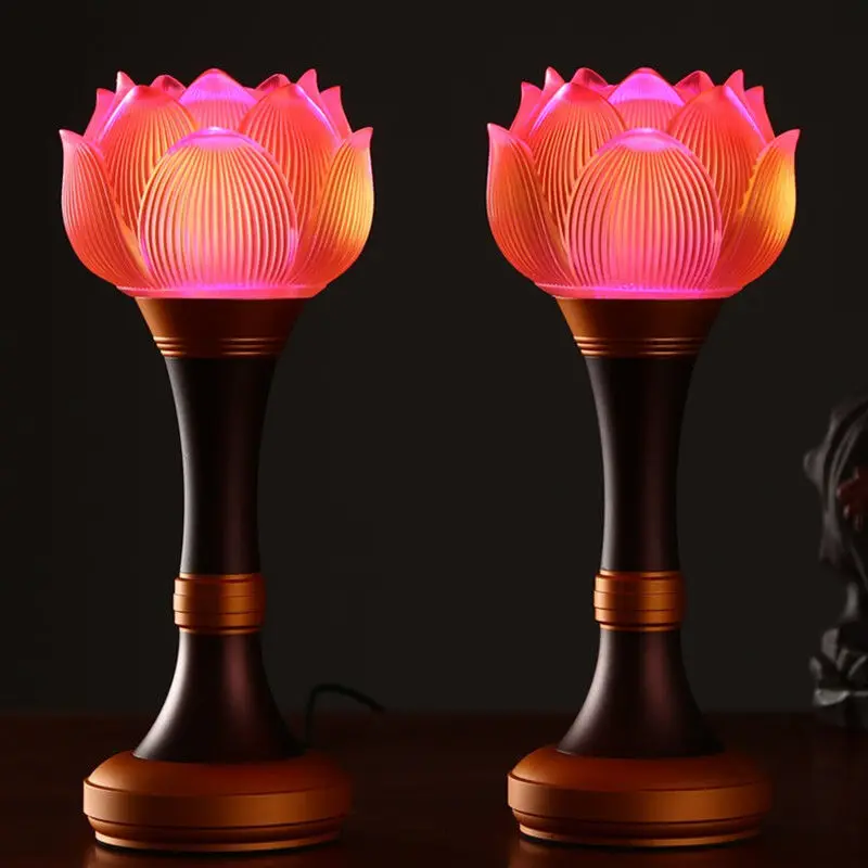 Буддийский зал, стеклянная лампа в виде лотоса для ламп, светильник в виде розетки, светильник в виде цветка лотоса, домашнее украшение в буддистском стиле шентай