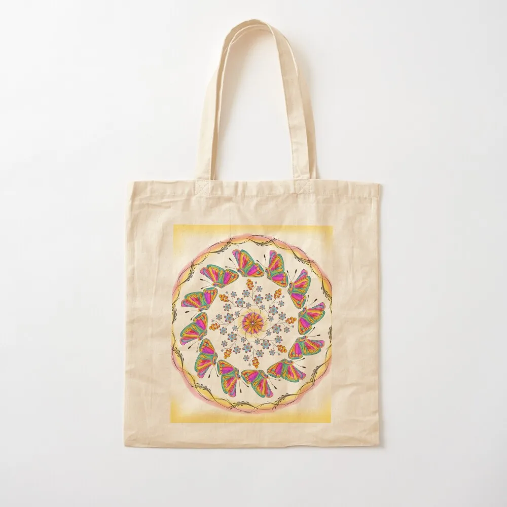 

Butterfly Mandala Tote Bag university shopper bag Gift bag Canvas Tote