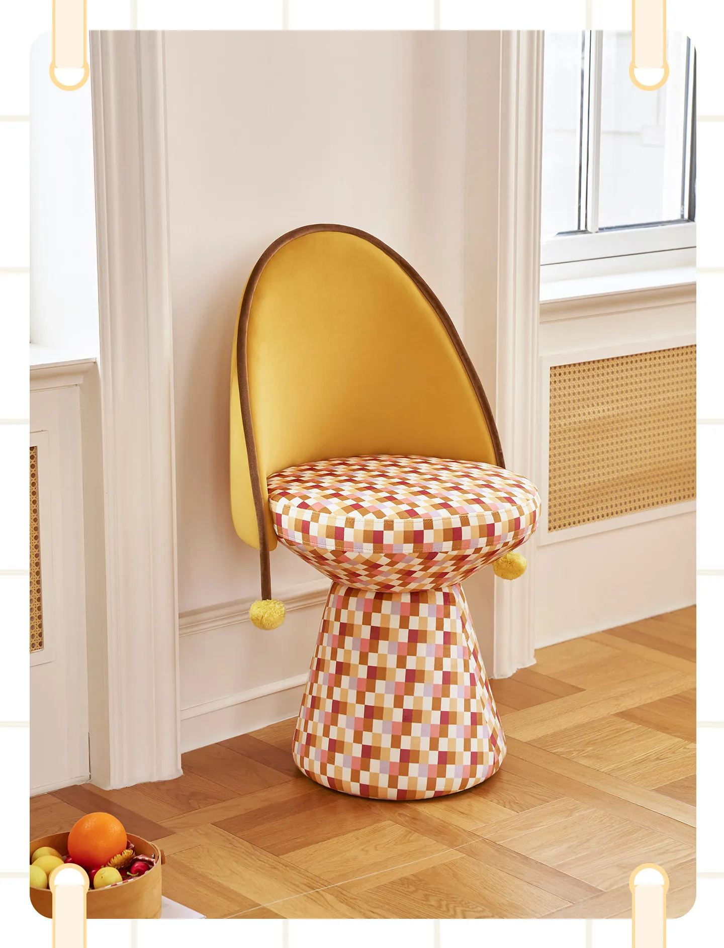 Little Red Riding Hood elegant swivel chair makeup chair, casual stool backrest