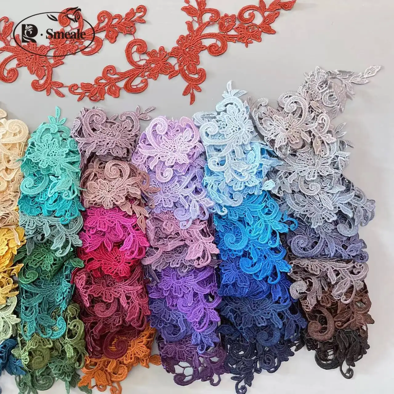 Europäischer Stil, handgenähte, wasserlösliche Spitzenstickerei für Hochzeitskleider, Bildapplikation, handgefertigte DIY-Bekleidungsaccessoires – Detail 4