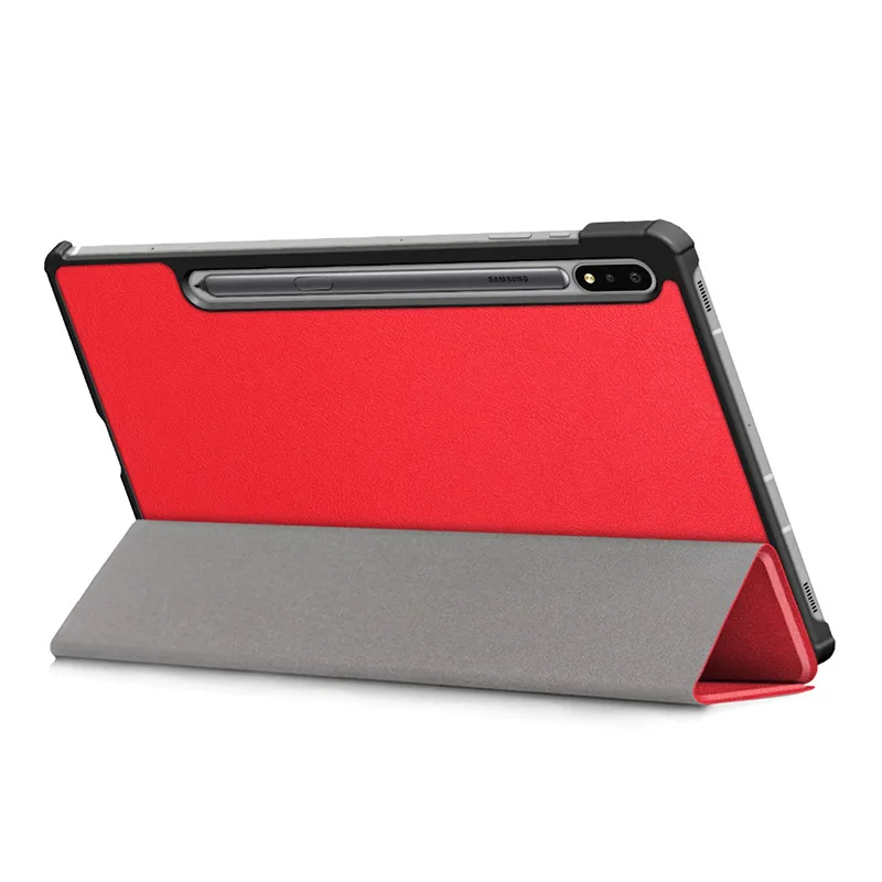 Case for Samsung Galaxy Tab S7 (SM-T870/T875/T878) Tablet, Tri-fold Flip Durable Leather Shell Portable Protective Sleeve