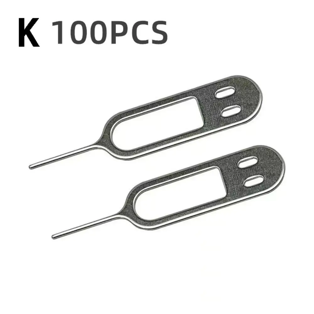 

100Pcs Stainless Steel SIM Card Tray Ejector Pin Portable Universal SIM Card Removal Tool Anti-Lost Precision Tool