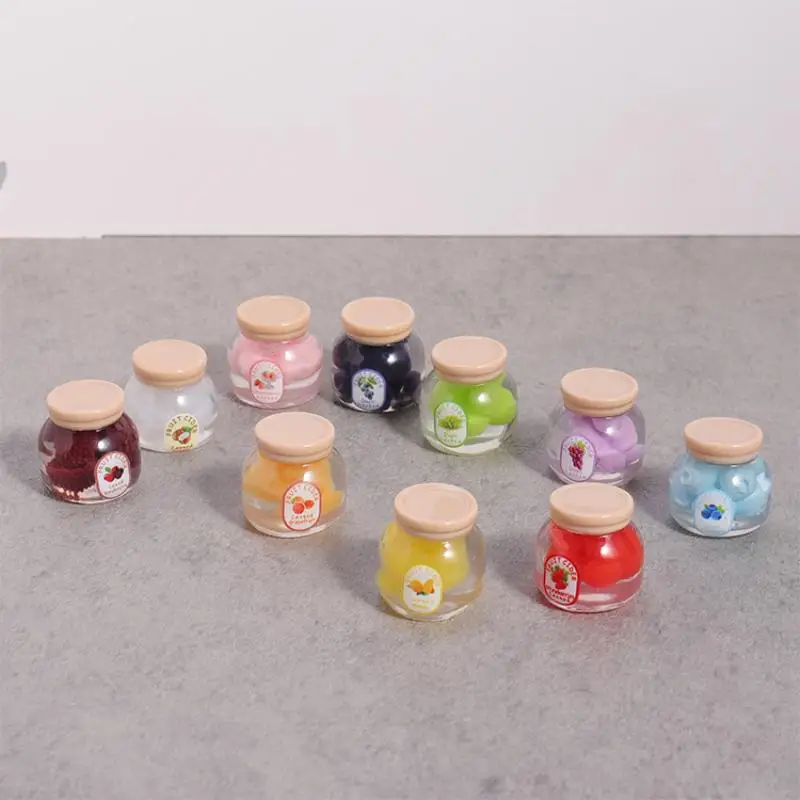 5 Pezzi Decorazione Miniatura per Cucina Casa delle Bambole Simulazione Frutta Caramelle Marmellata in Barattolo Modellino Accessori Giocattolo