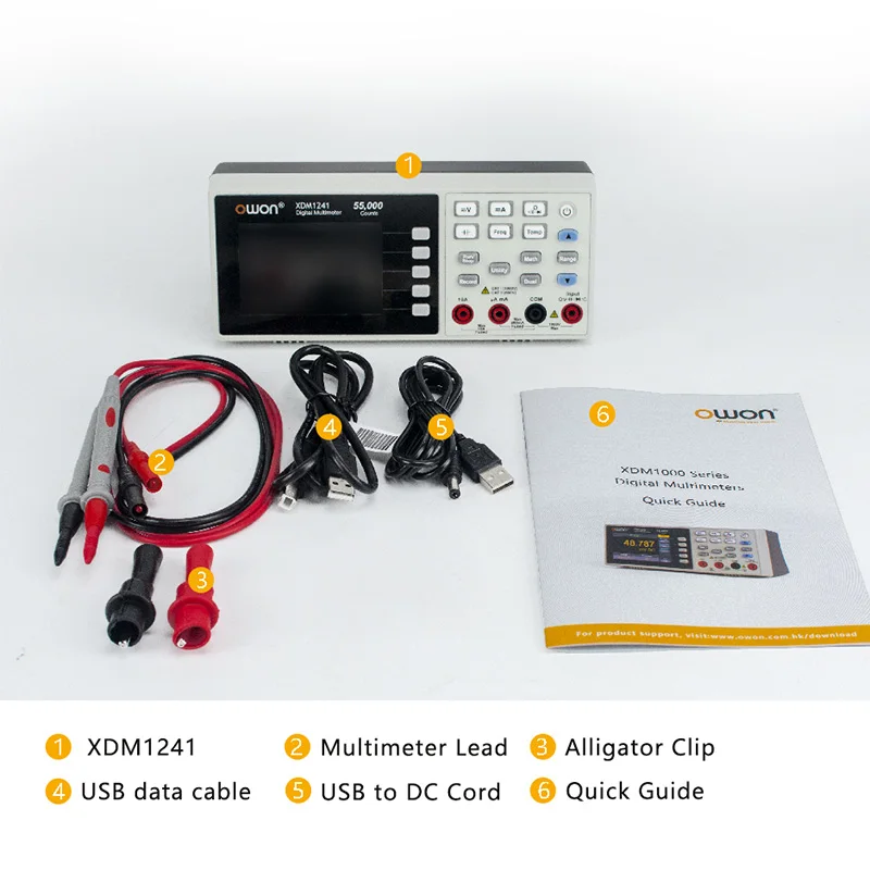 OWON Benchtop Digital Multimeter 55000 Counts Electrician Tester For DC/AC Voltage Capacitance Ohm Hz Professional Multitester image 3