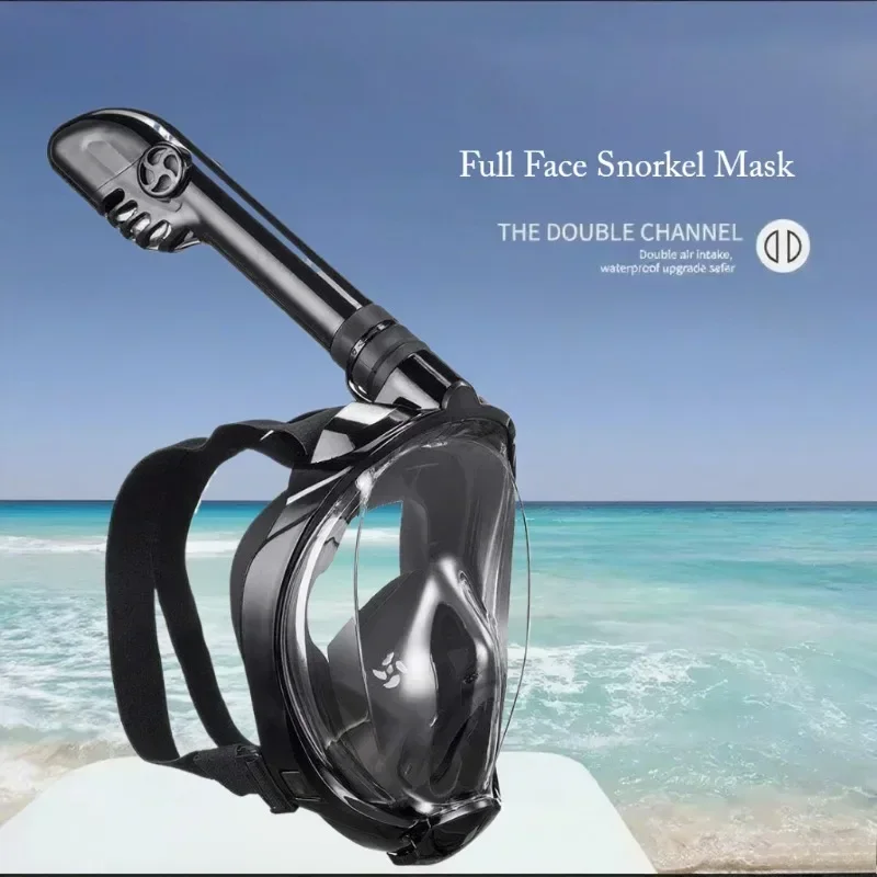 Máscara de snorkel de cara completa para adultos, panorámica de 180 grados, a prueba de fugas, antiniebla, equipo profesional de natación para deportes subacuáticos