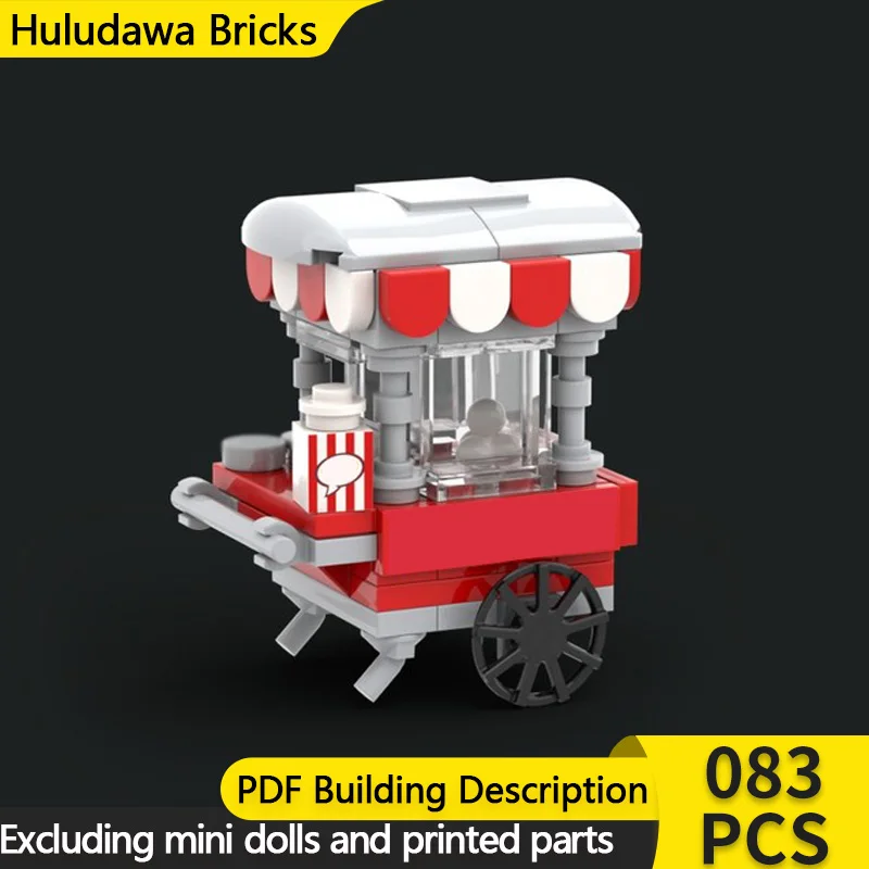 

City Street View Model MOC Building Brick Popcorn Small Stand Modular Technology Children Holiday Gifts Assemble Toys Suit