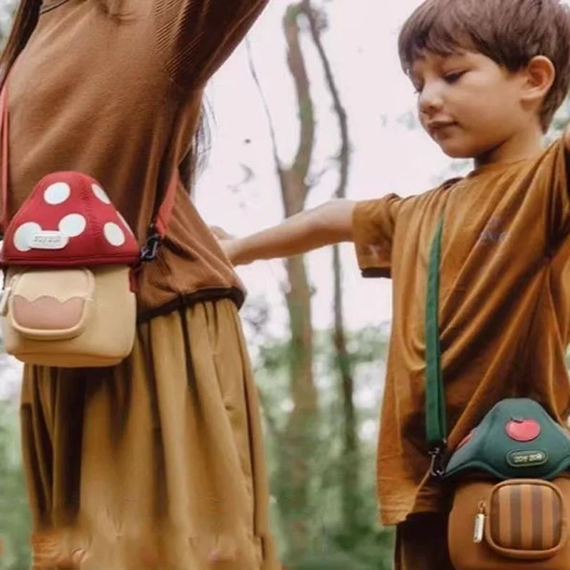 

Trendy Children's Shoulder Bags Cute Mushroom Bag For Boys Girls Lightweight Versatile Outdoor Cross Body Handbag