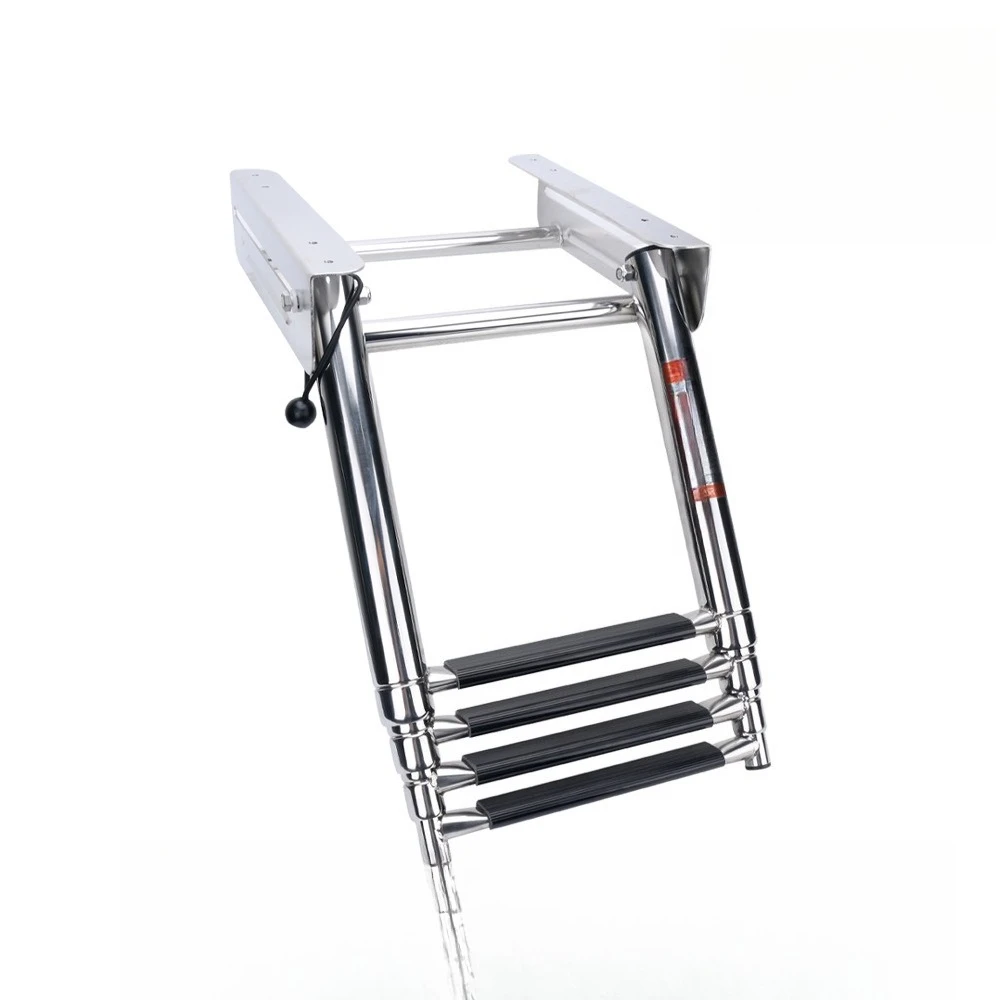 Marine stainless steel sewer ladder, speedboat yacht telescopic boarding ladder, hidden slide