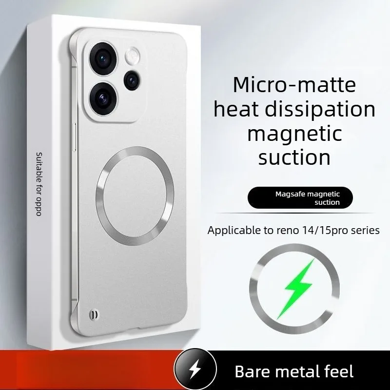 المدمج في المغناطيسي الجذب طلاء معدني بلا حدود مايكرو ماتي غطاء الهاتف ل ممن لهم رينو 15/14/برو نصف حزمة حماية قذيفة