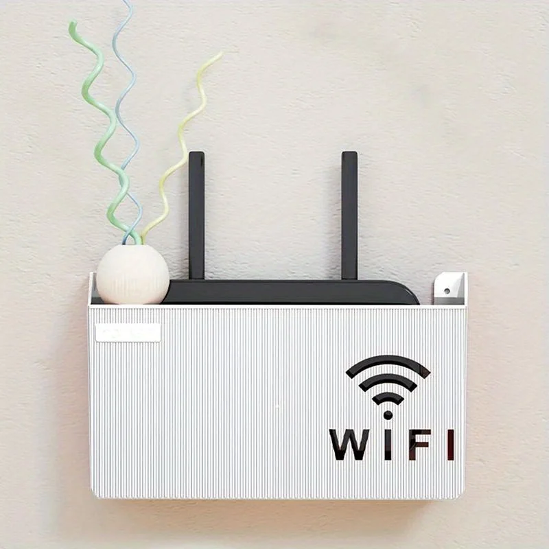 1PC Wifi Router Lagerung Box Wand Hängen Wifi Box Drahtlose Lagerung Boxen Fall Power Streifen Büro Hängen Organisatoren