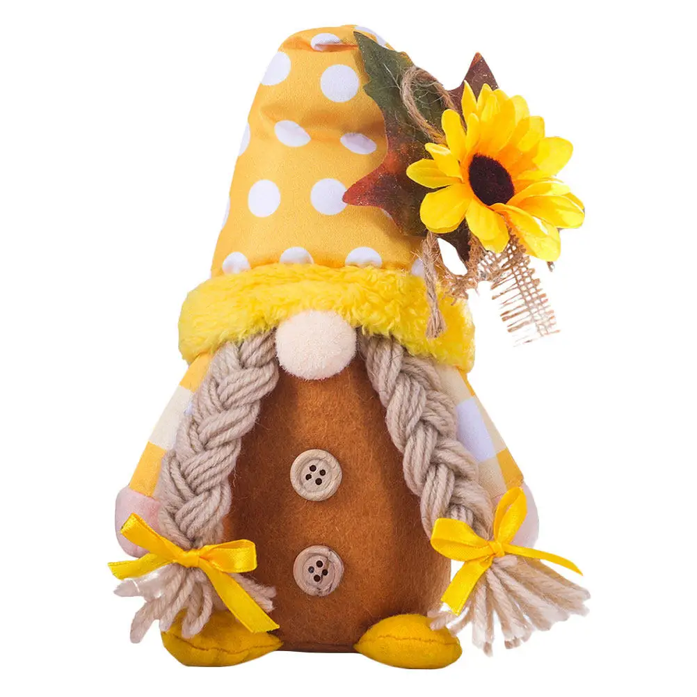 

Premium Sunflower Gnome Decor Adorable Creative Garden Desktop Ornament Summer Festival Gift Sturdy Stone-Filled Base for Home