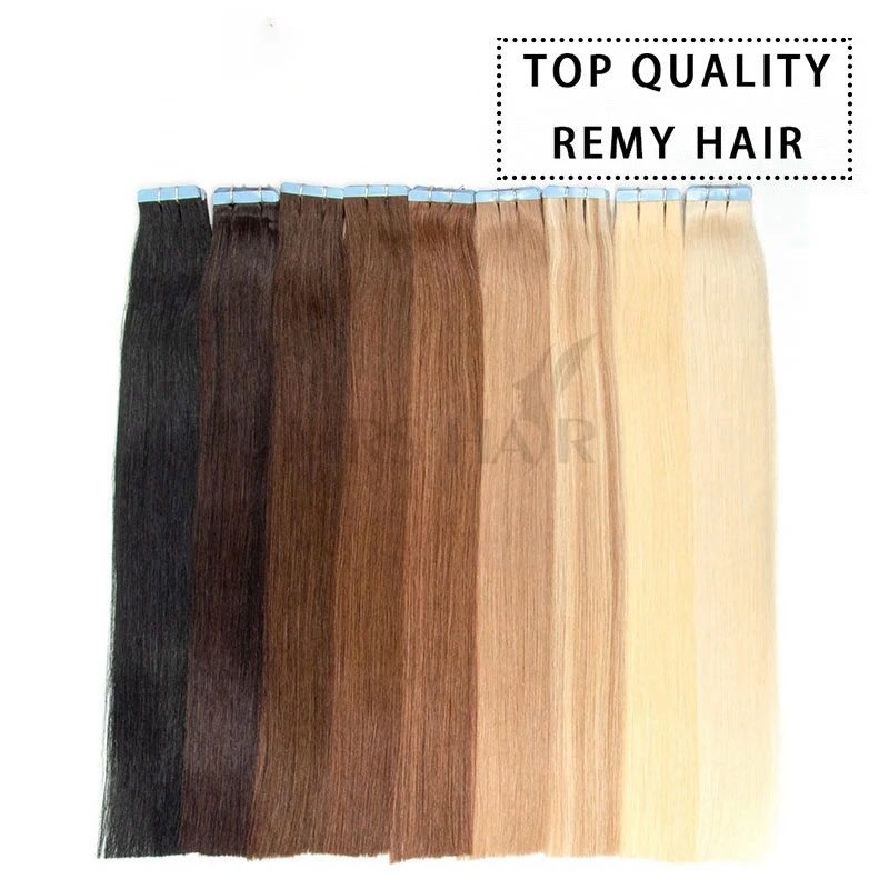 MRSHAIR-Cinta de cutícula Remy en extensiones de cabello humano, cabello Natural Real, trama de piel, extensiones de cabello para salón, alta calidad, 10 unids/lote por paquete