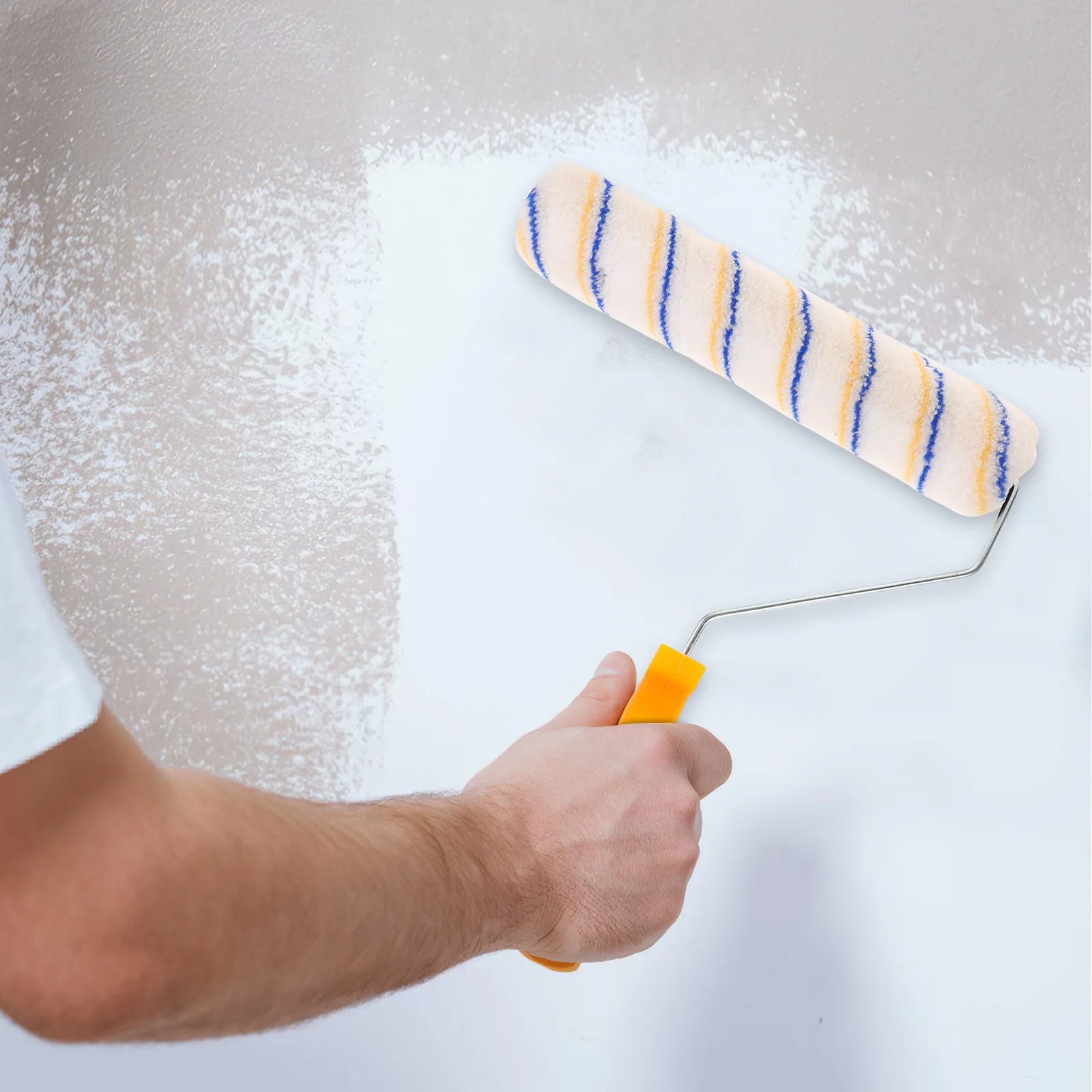 2 قطعة فرشاة دوارة لطلاء الجدران صغيرة الحجم عالية الجودة فرشاة طلاء أداة لمسة نهائية ناعمة لتزيين طلاء السقف على الحائط المنزلي #3