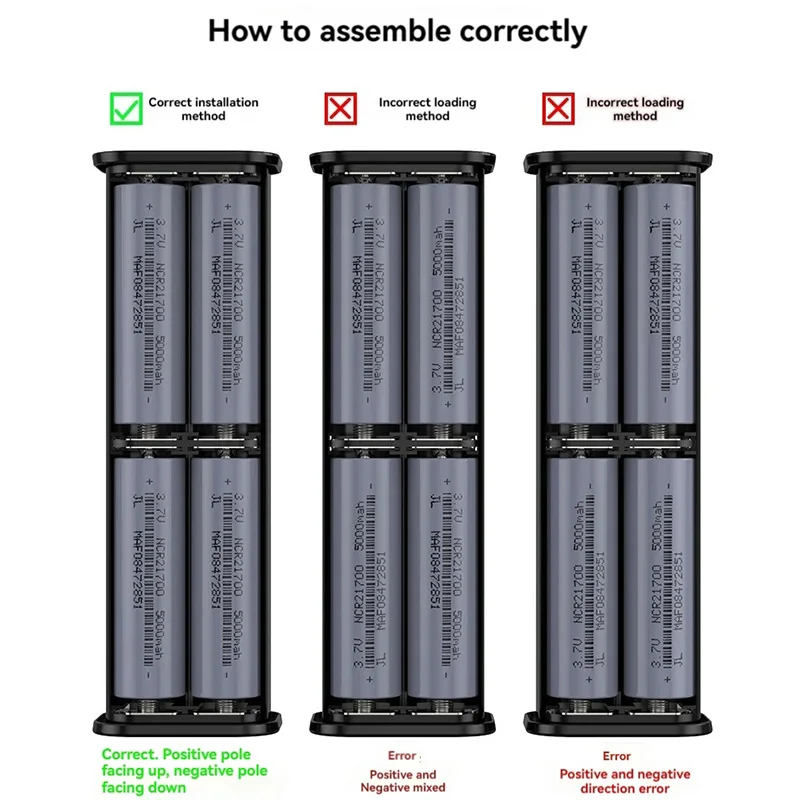 DIY Shell 4*21700 Battery Holder Power Bank Case Dual USB Mobile Phone Charger TypeC 21700 Battery Storage Box For iPhone Xiaomi