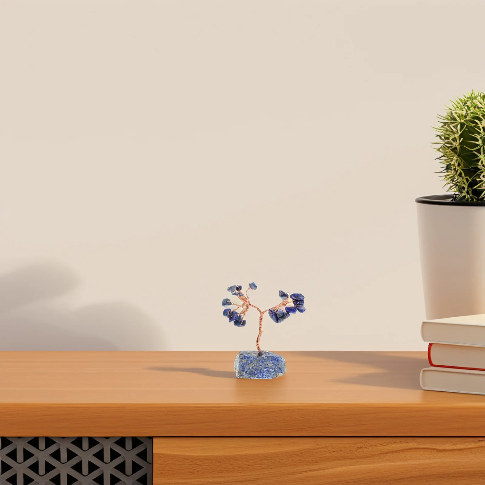 

Lapis Crystal Tree Natural Gemstone Copper Wire Fengshui Money Tree Good Luck Decor for Home Office Desk