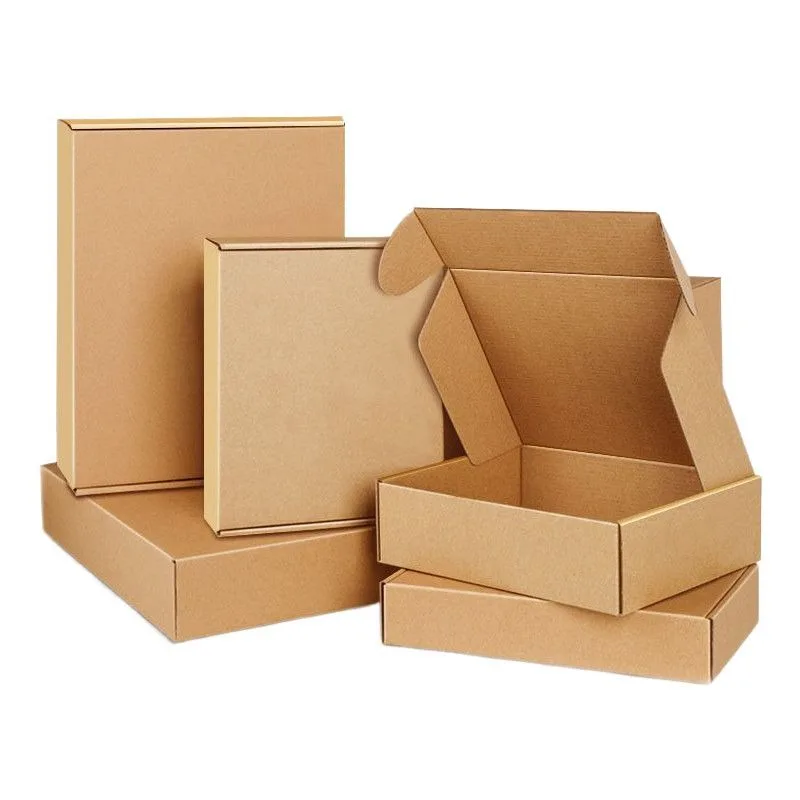 10pcs Express Packaging Cardboard Carton 3-layer Extra Hard Thickened Jewelry Clothing Packaging Box Folding Flat Cardboard Case