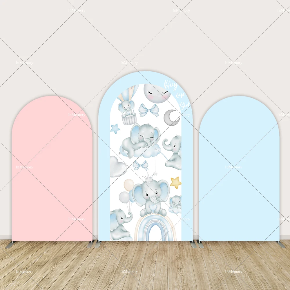 

Elephant Baby Shower Decoration Arch Wall Backdrop Pink and Blue Boy or Girl Photo Background Gender Reveal Party Banner