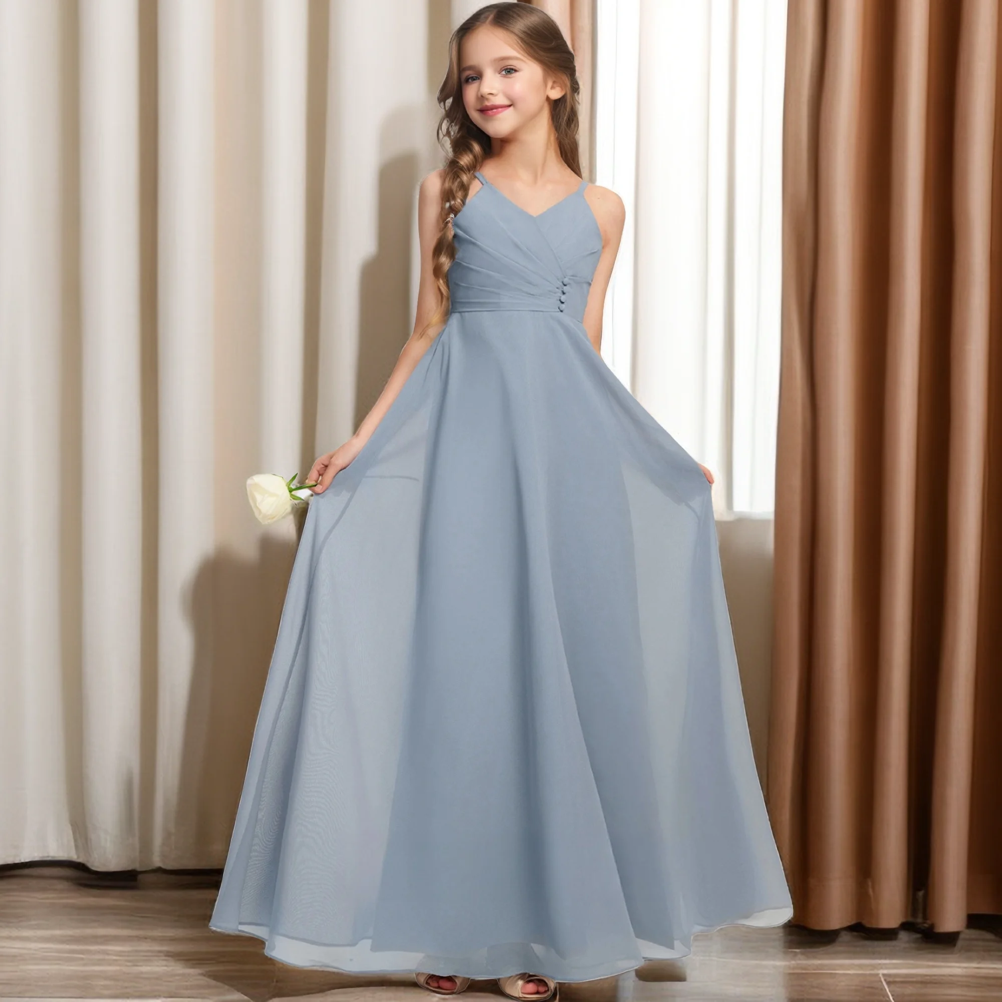Junior Bridesmaid Dress For Children Wedding Ceremony Festivity Celebration Banquet Ball Birthday Party Pageant Event Prom Night