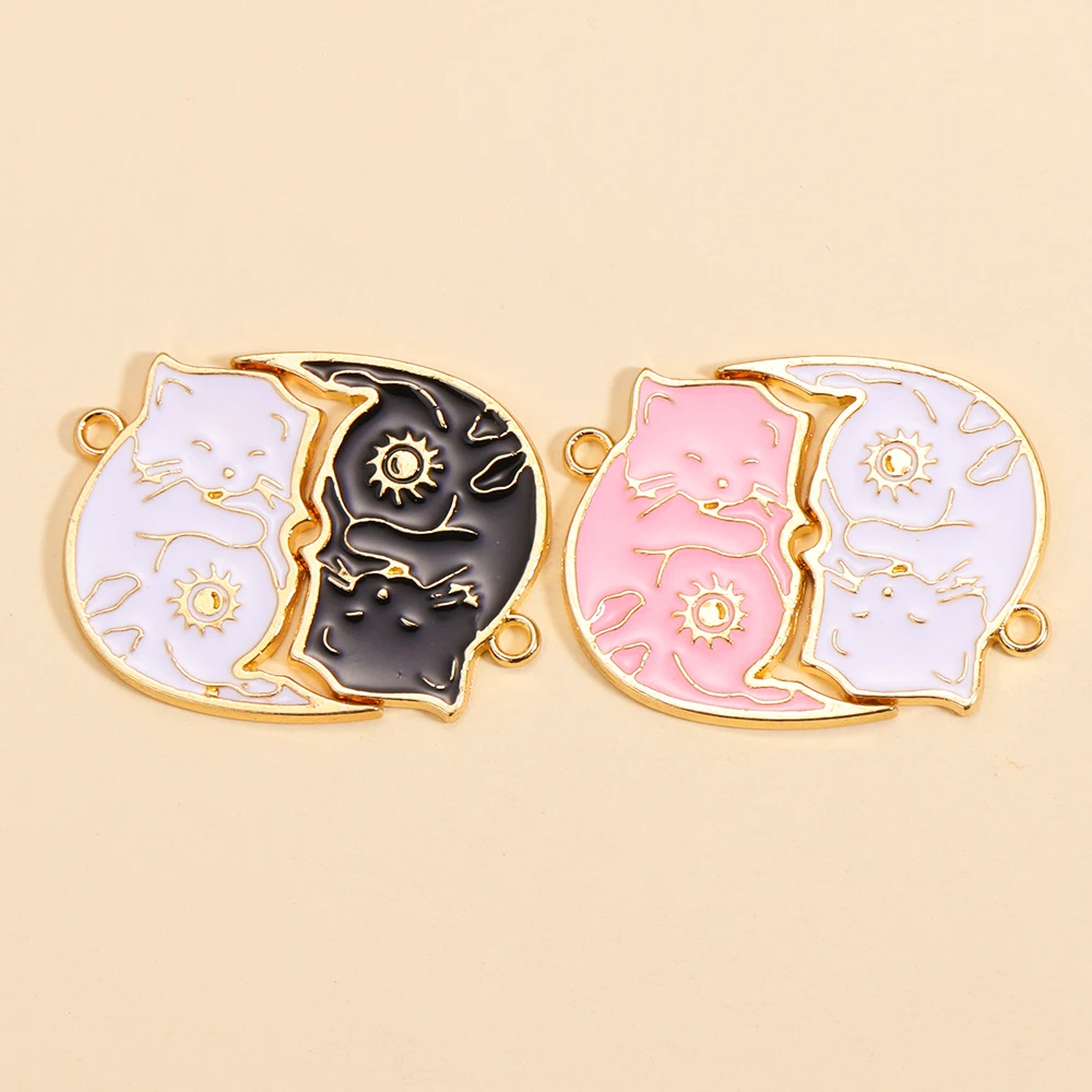10 Stück süße Katze Charms Legierung Tier Anhänger für DIY Schmuckherstellung Armband Halskette handgemachte Accessoires Bastelbedarf – Detail 3
