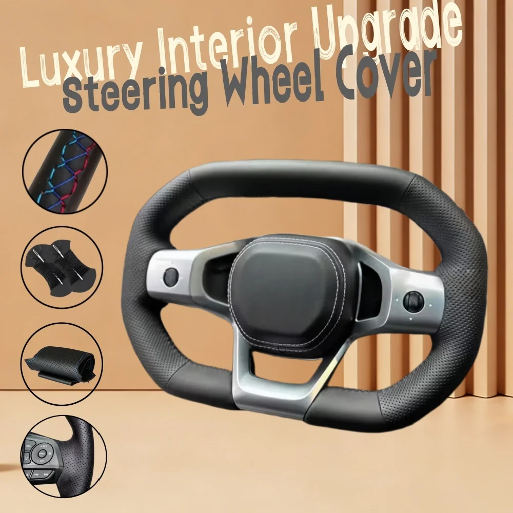 Customize Microfiber Leather Car Steering Wheel Cover 07 Automotive Interior Accessories Steering Wrap Cover For Avita 12