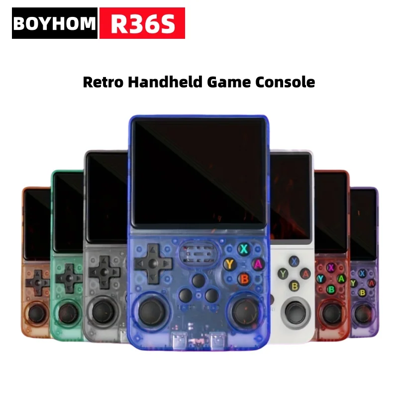BOYHOM 64G 128G R36S Retro Handheld Game Console Linux System 3.5 Inch IPS Portable Pocket Player 64GB Video Gaming Kids Gifts