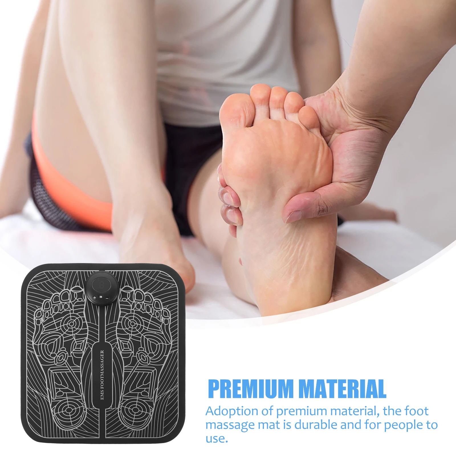 

1 set Legs Massage Foot Pad ABS Material Durable Pain Relief Electric Feet Massager Mat Cushion Indoor Outdoor Use