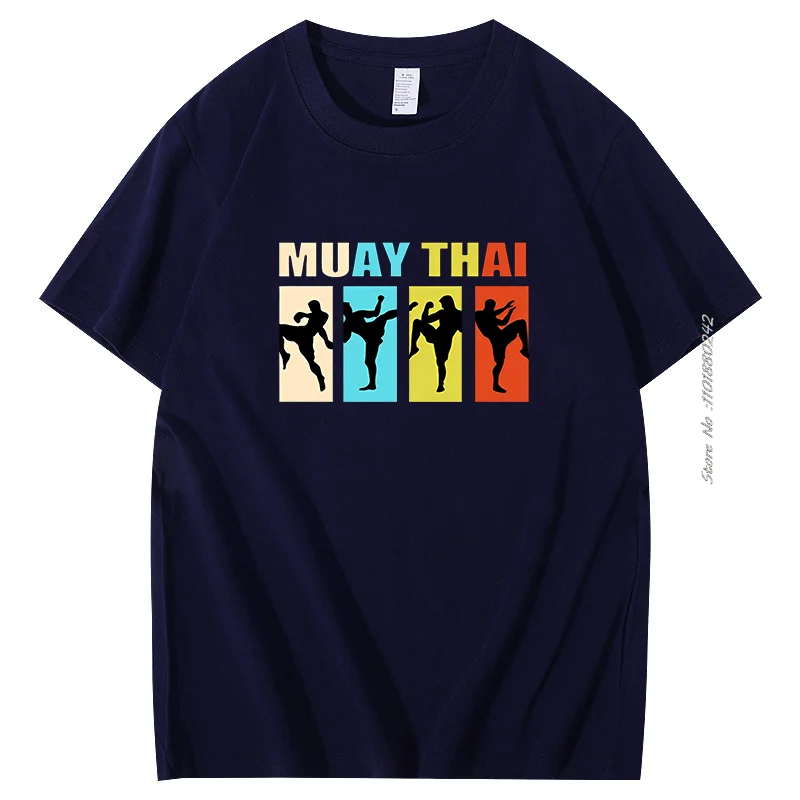 Muay Thai Tops Fight Novelty Training Center Street Fashion Graphic T Shirts Cool Humor Streetwear Cotton T-Shirt Men Clothing