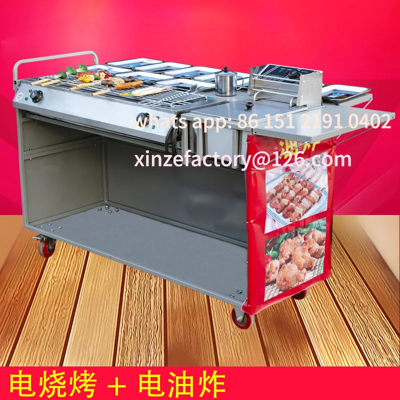 Customizable Electric Grill Commercial Electric Heating Fryer Commercial Fritters Snack Truck Display Board Foldable
