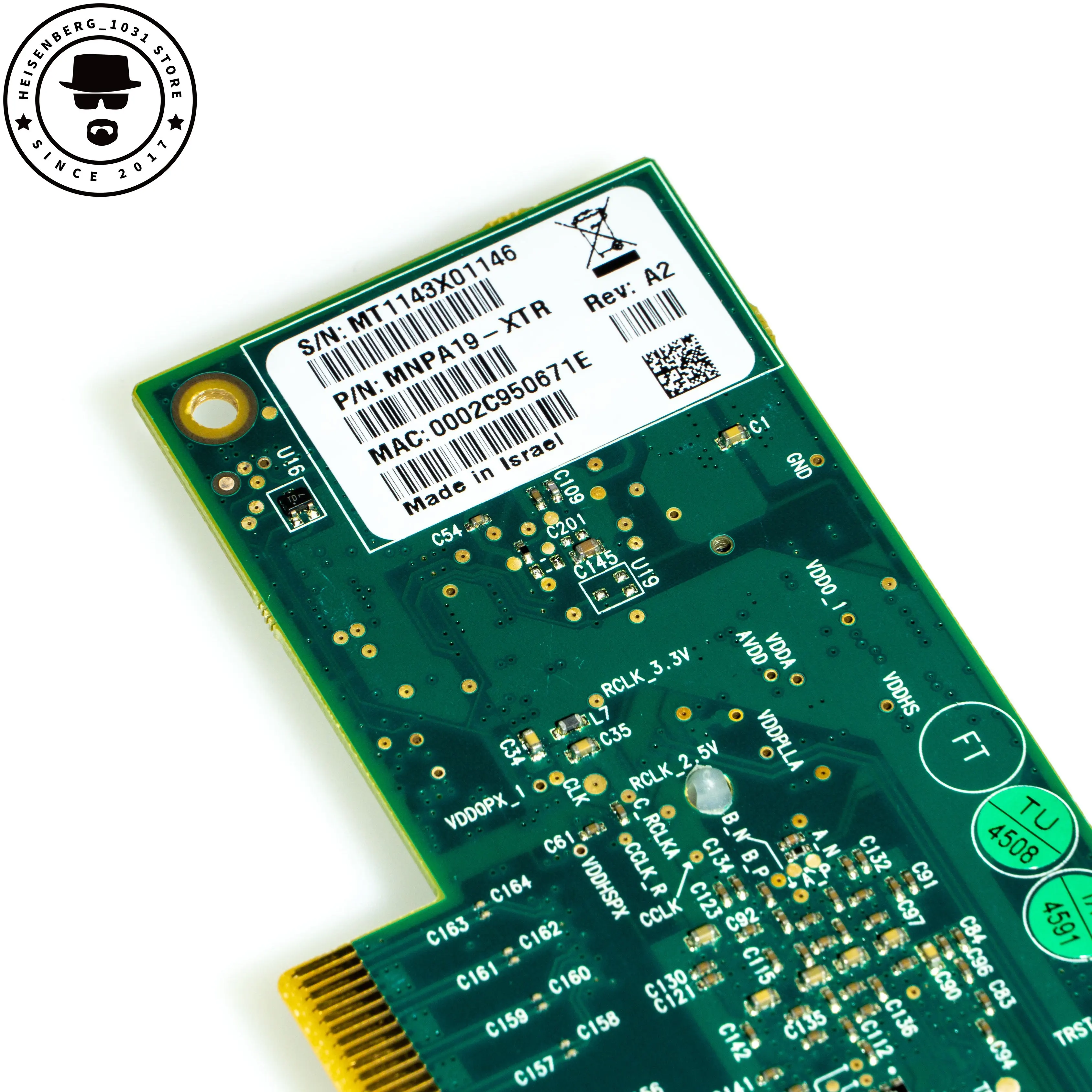 MNPA19-XTR/666172-001 10GB Mellanox PCIeX8 10Gbe SFP+ NIC with Optic Transceiver MFM1T02A-SR AOC 1-30M NAS UnRaid TureNAS