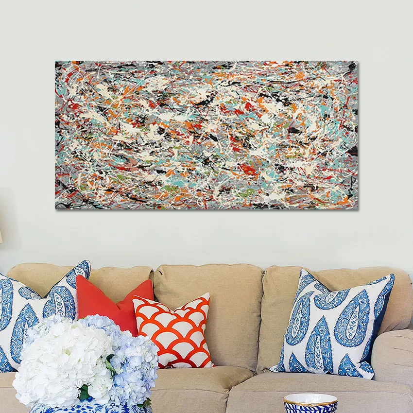 Modern Abstract Acrylic Painting Canvas Art Picture Wall Frameless Line Texture The Composition Is Clever Hand Drawing Decor image 4