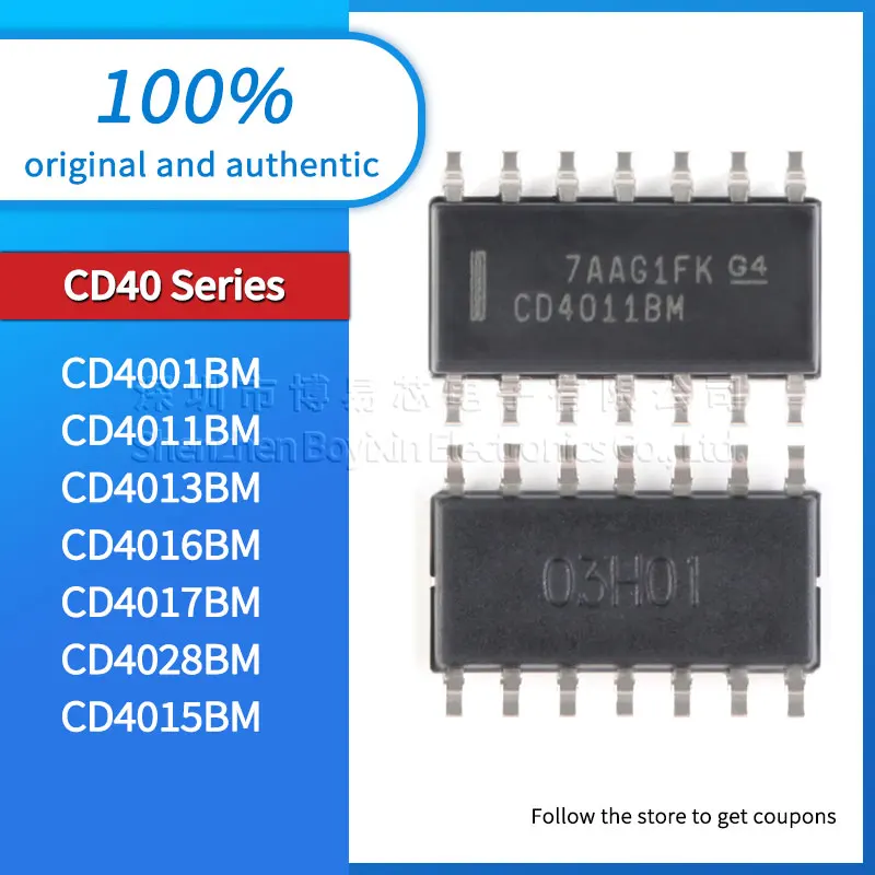 

5pcs/batch CD4001BM CD4011BM CD4013BM CD4016BM CD4017BM CD4028BM CD4015BM black plastic housing